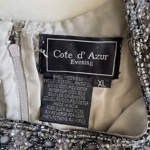 Cote d’ Azur Evening Beaded Embellished silk evening party top size XL - Picture 5 of 9